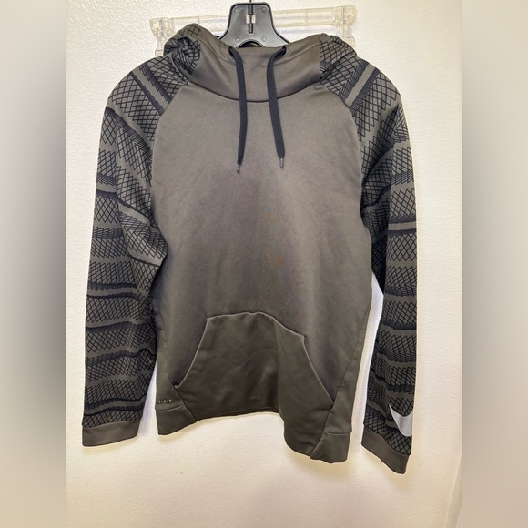 Nike Olive Hoodie with Patterned Sleeves - Picture 2 of 7